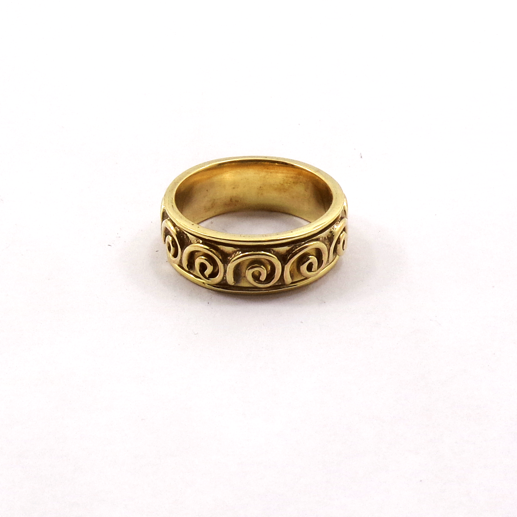 Ring Size - 8 Brass Spinner Ring A - BSPR997 18K Gold Plated Brass Fidget Rings Chunky Wire Spinner Ring